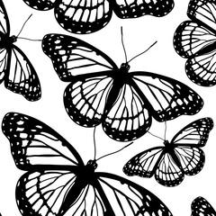 Coloring antistress page for adults 
and children. Monarch butterfly pattern