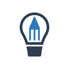 Creative design icon - light bulb Pencil icon