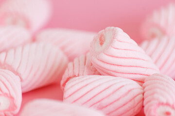Pink marshmallow candy background