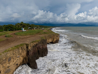 Beautiful aerial view of el Peñon de Guacalillo in Puntarenas Costa Rica