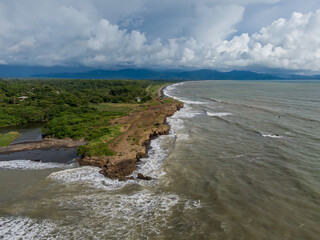 Beautiful aerial view of el Peñon de Guacalillo in Puntarenas Costa Rica