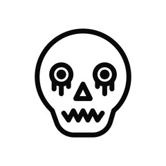 Skull  line icon. Cute and scary skull, Halloween party vector design concept, Isolated on white background. editable stroke 