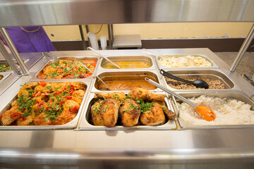 Various dishes at the you-can-eat buffet