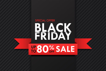 Simple BlackFriday typography design with promotional price tags. And long shadows that look beautiful