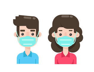 Cartoon men show different types of masking, both the wrong types and the correct ways to prevent the coronavirus.