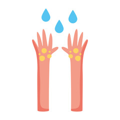 hands human washing isolated icon