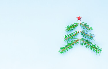 Christmas tree made of twigs. christmas concept