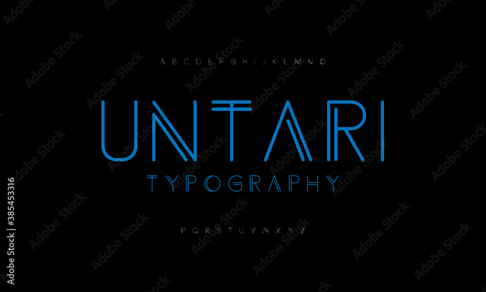Fototapete set of rounded style alphabet letters and numbers. vector font type design. contemporary typography 