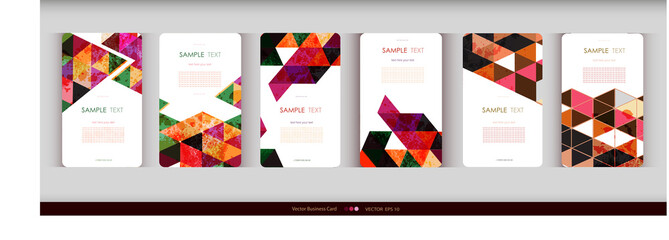 Abstract geometric business card Set. Vector