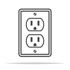 Electrical outlet icon vector isolated