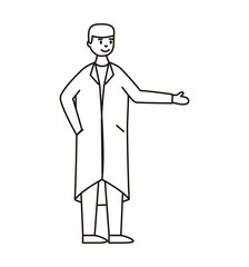 doctor worker avatar character line style icon