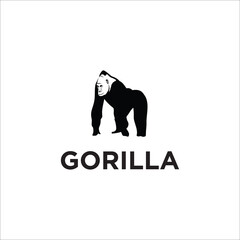 gorilla logo design silhouette vector