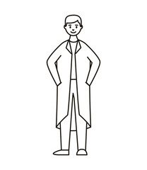 doctor worker avatar character line style icon