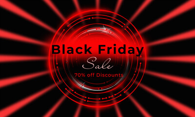 Black Friday. Bright offer to make purchases at a discount mockup