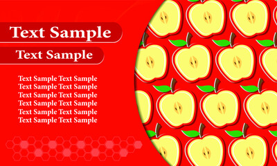 Business card red apple. Poster Advertisement Flyers Vector Illustration.