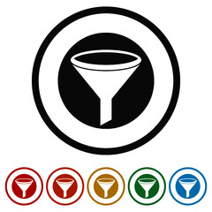 Funnel ring icon, color set