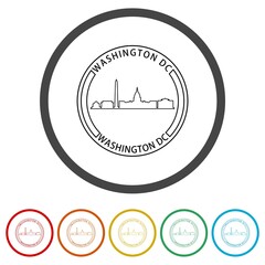 Washington DC ring icon, color set
