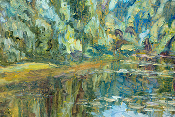 landscape, oil painting, handmade drawing