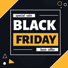 Black friday banner. Vector illustration in flat style.