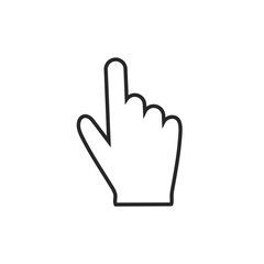 Clicking finger icon, hand pointer on white background vector