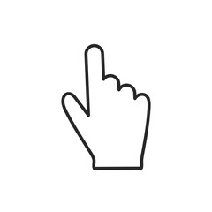 Clicking finger icon, hand pointer on white background vector
