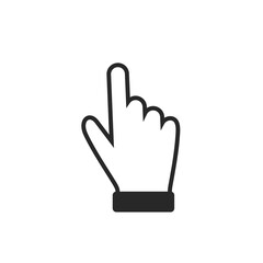 Clicking finger icon, hand pointer on white background vector