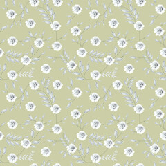seamless small vector flower design pattern  on background