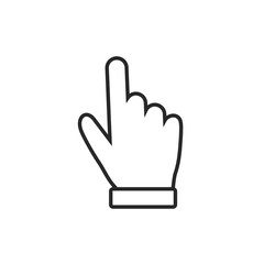 Clicking finger icon, hand pointer on white background vector