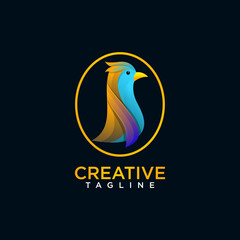 Creative Animal. Penguin Logo design vector.