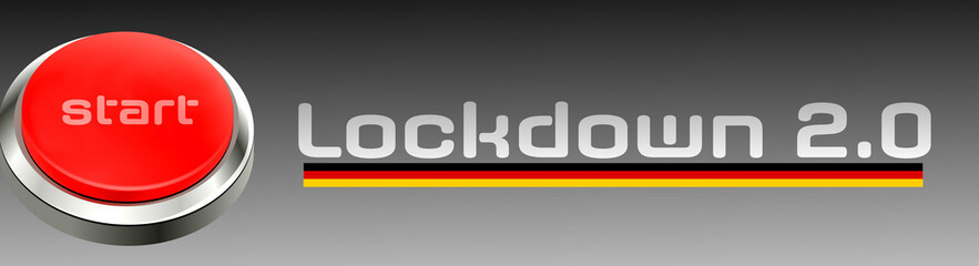 Button für Lockdown 2.0 wegen Corona Virus in Deutschland