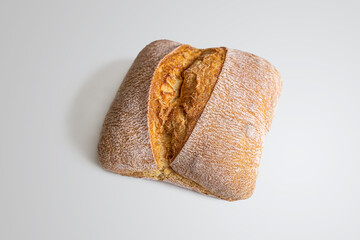 Italian ciabatta bread, on a white background