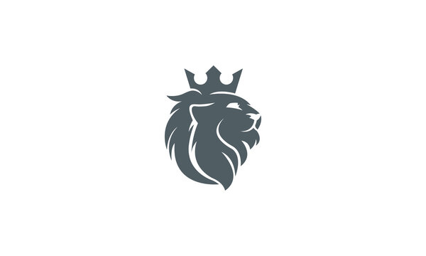 Creative Vector Illustration Logo Design. Luxury Lion King Concept.
