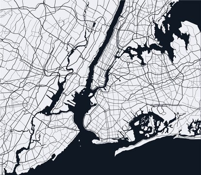 Urban style. Map of New York city