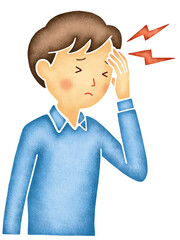 頭痛に苦しむ男性