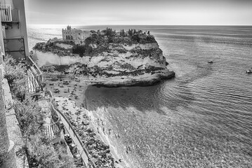 View over Isola Bella Beach, Tropea, Italy