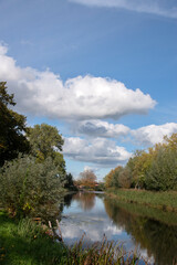 Fototapeta na wymiar The River Gein Beginning Of The Autumn At Abcoude The Netherlands 12-10-2020