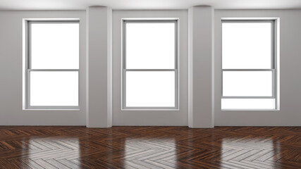 Fototapeta premium Large luxury modern minimal bright interiors room mockup illustration 3D rendering