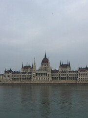 Fototapeta na wymiar The Hungarian Parliament near river Danube in Budapest