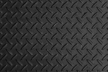 Diamond patterned steel sheet pattern and background seamless or Black Steel plate floor background