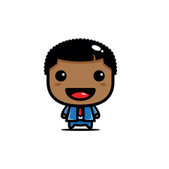 black boy character vector design