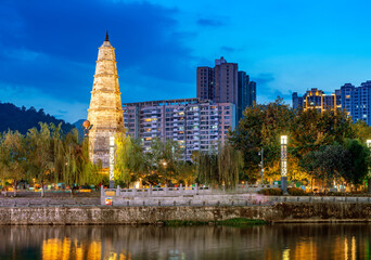 A pagoda built in the 16th century in Duyun, Guizhou, China.