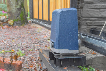 a automatic gate mechanism on the garden plot