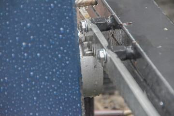 a automatic gate mechanism on the garden plot