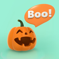 Realistic vector Halloween pumpkin with candle inside. Happy face Halloween pumpkin isolated on background.