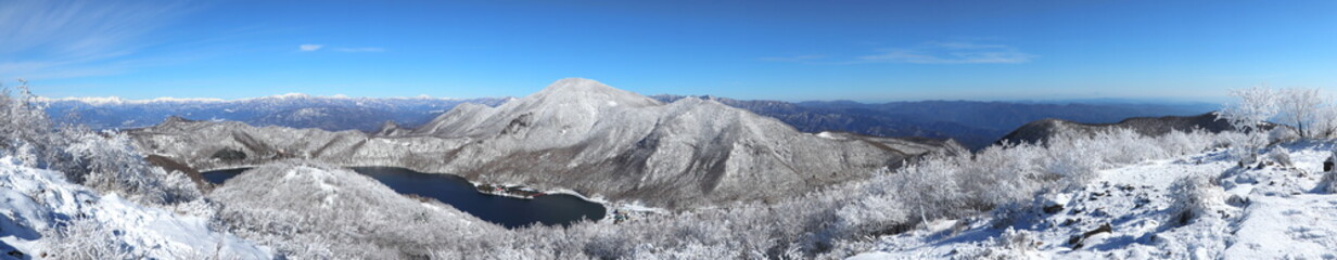 地蔵岳(日本百名山・赤城山)山頂からの眺望 (パノラマ)