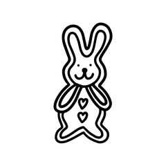  Gingerbread hare. Hand drawn vector illustration in the Doodle style 