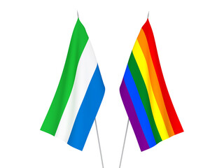 Sierra Leone and Rainbow gay pride flags