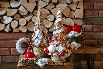 Christmas tree table cones mini decoration for new year