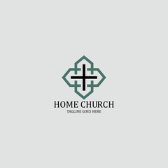 Fototapeta na wymiar Home chruch logo design template. Vector illustration