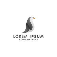 Penguin logo design, animal icon symbol vector illustration